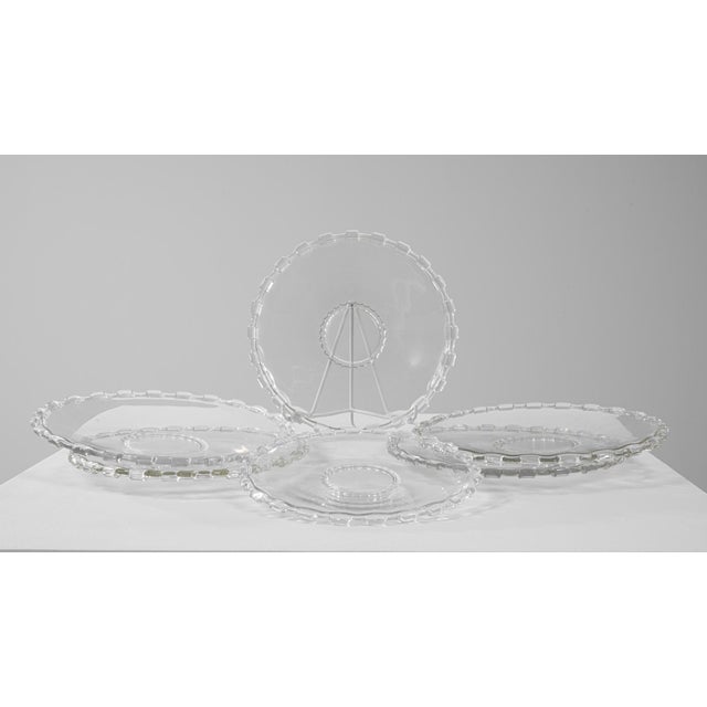 Transparent 20th Century Italian Set Of Six Crystal Plates For Sale - Image 8 of 12