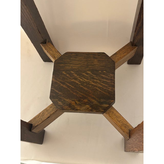 Arts & Crafts 1920s Mission Oak Plant Stand For Sale - Image 3 of 6