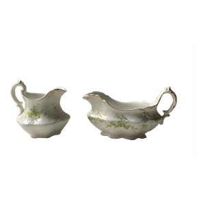 1920s Alfred Meakin English Country House Milk Jug & Sauce Boat