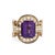 Stylish amethyst & diamond wide band (circa 1980s) crafted in 14 karat yellow gold. Emerald cut amethyst measures 12mm x...