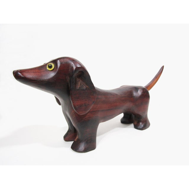 Vintage Carved Hardwood Dachshund Sculpture For Sale - Image 4 of 8