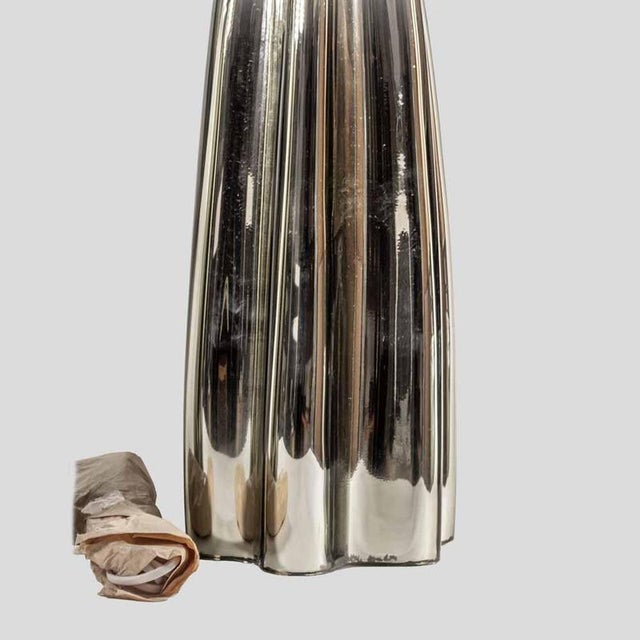 Fluted Mirrored Murano Glass Table Lamps from Alberto Donà, Set of 2 For Sale - Image 6 of 11