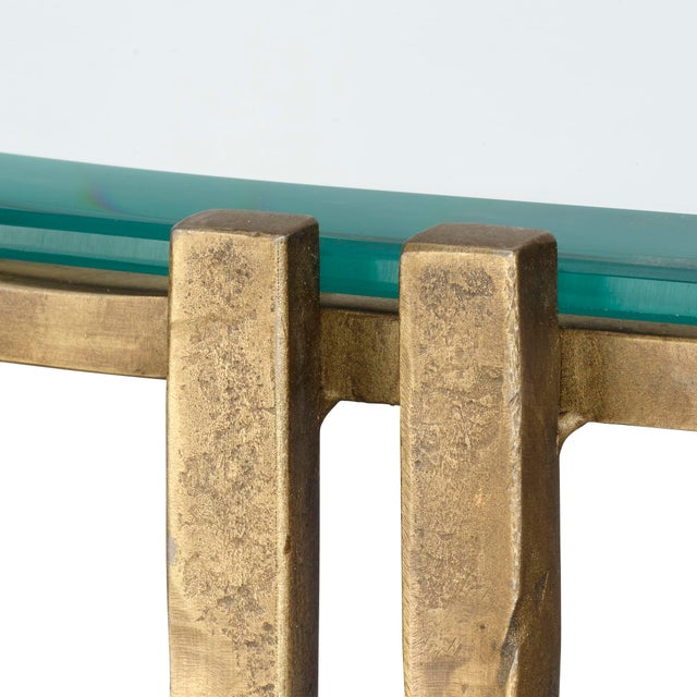 Contemporary Jamie Young Metrical Iron Console Table, Antique Brass For Sale - Image 3 of 4