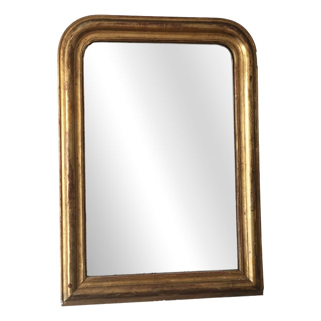 Large Antique French Louis Philippe Giltwood Mirror, Late 19th Century For Sale