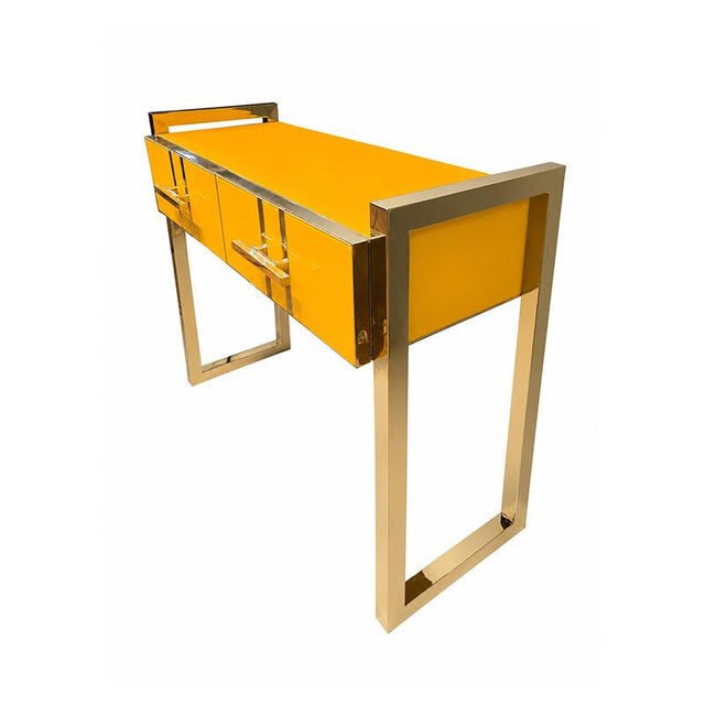 Glass Console Table with Drawers, 1980s For Sale - Image 3 of 5