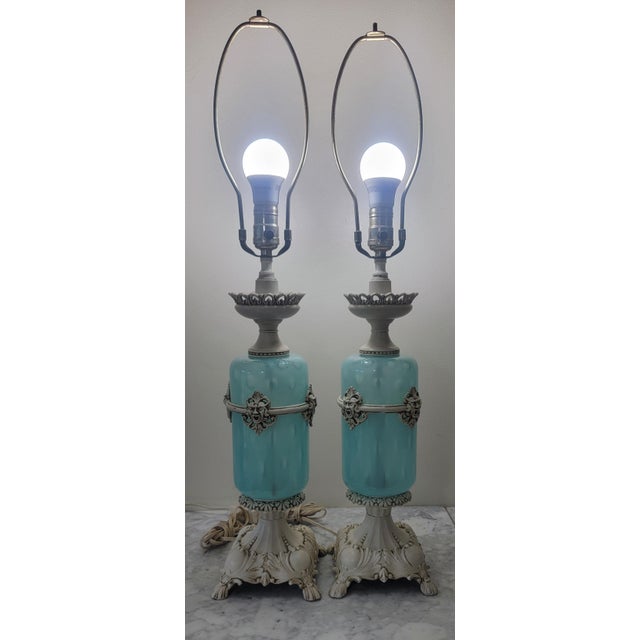 Vintage Mid-Century Modern Hollywood Regency Revival Table Lamps Neoclassical Style - a Pair For Sale - Image 18 of 18