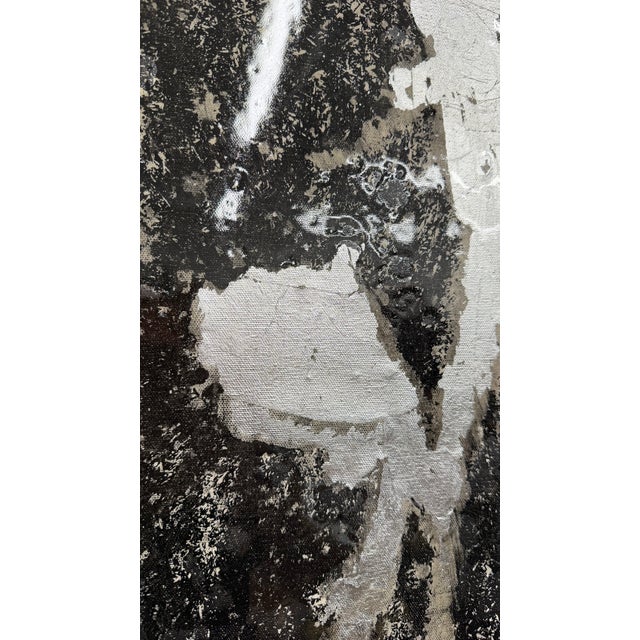 Gray Dancing in the Rain Abstract Acrylic Painting For Sale - Image 8 of 8