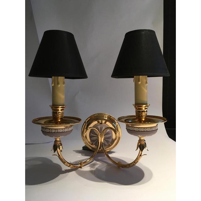 Postmodern Brass and Porcelain Wall Lights, Italy, 1970s, Set of 2 For Sale - Image 18 of 18