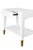 Contemporary Matthew Izzo Home Ronny Glossy White Lacquer One Drawer Side Table With Antique Brass Foot Caps For Sale - Image 3 of 7