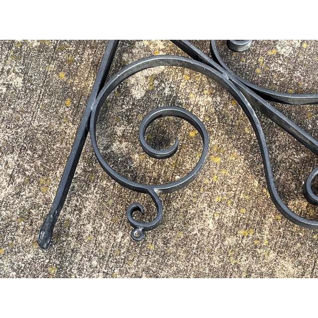 Rustic European Decorative Scrollwork Wrought Iron Sign Bracket For Sale - Image 3 of 6