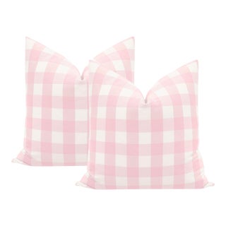 22" Primrose Country Check Pillows - a Pair For Sale