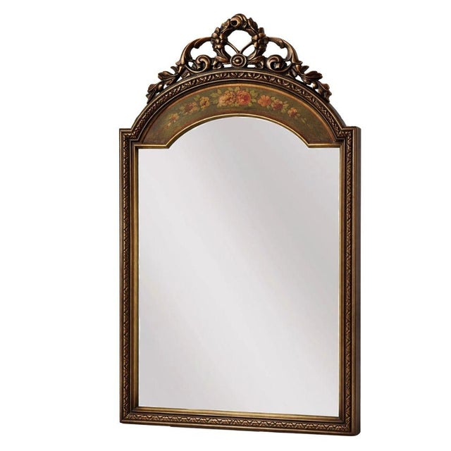 Antique French Rococo Revival Giltwood Mahogany Crest Mirror For Sale - Image 10 of 10