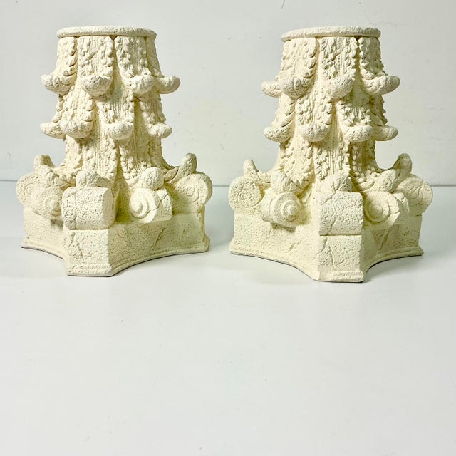 1988 Vintage Italian Corinthian Roman Empire Architectural Plaster Bookends - A Pair. For Sale - Image 14 of 16