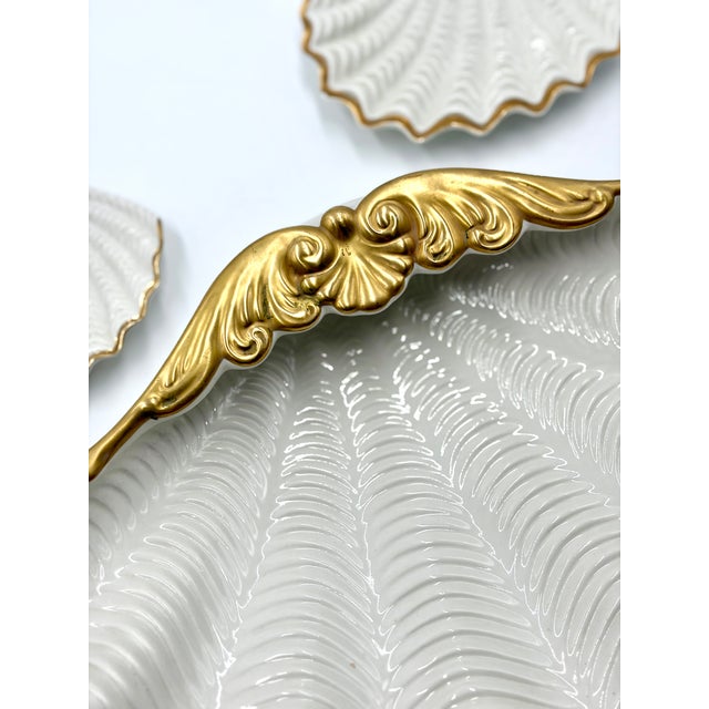 Ceramic Vintage Italian Nesting Porcelain Shell Dishes - Set of Three For Sale - Image 7 of 12