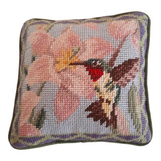 Needlepoint Hummingbird Pillow For Sale