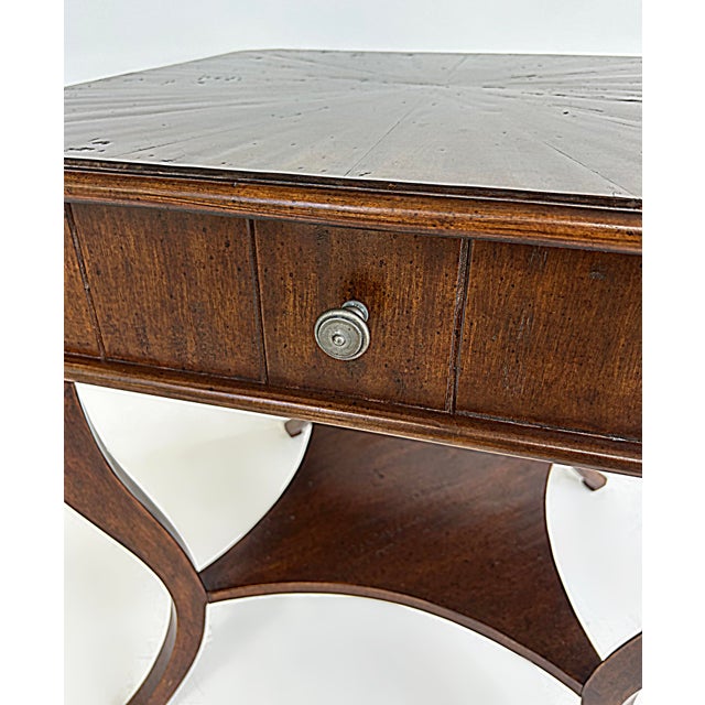 Brown Vintage Wood 2-Tiered Side Table or Nightstand, Cabriole Legs and Single Drawer For Sale - Image 8 of 8