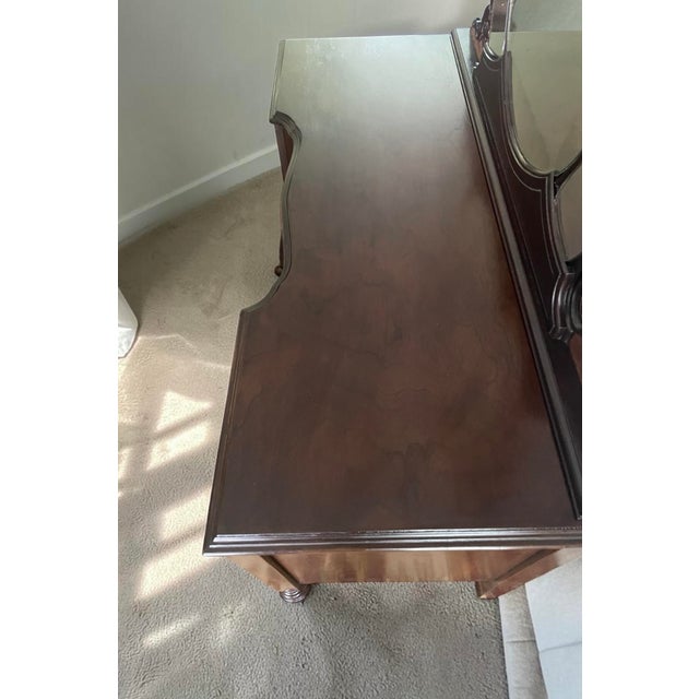 Vintage Jacobean Walnut Vanity For Sale - Image 6 of 12