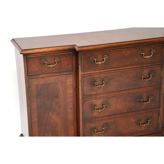 Brown Small Georgian Style Breakfront Sideboard, 1950 For Sale - Image 8 of 11