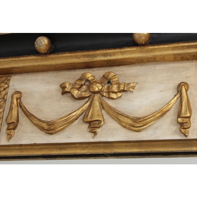 Vintage Italian Ebonized and Gilt Gold Wall Mirror For Sale - Image 4 of 13