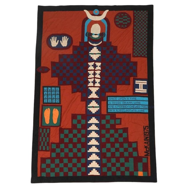 Quilted Patchwork Wall Tapestry by Sharon McKain, 1975 For Sale - Image 9 of 9