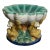 Vintage Green Crackle Glaze Ceramic Lotus Bowl With Monkeys & Leaves Pedestal For Sale
