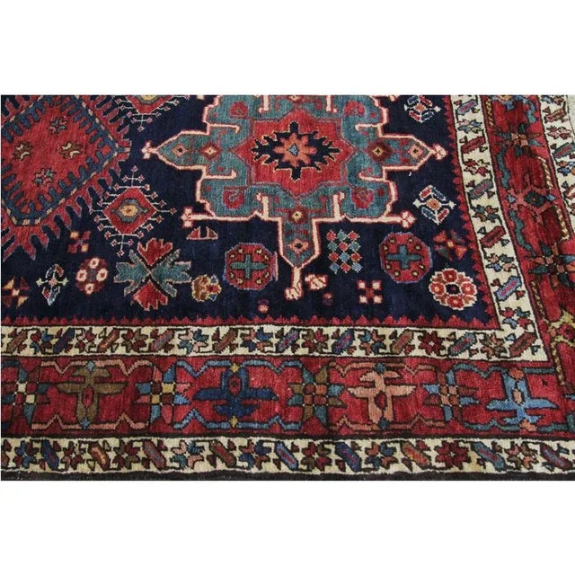 1930s Old Persian Heriz Runner Rug 3’5″ X 13’4″ For Sale - Image 9 of 13
