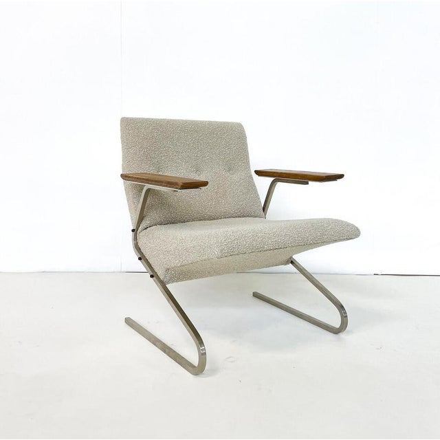 Gray Mid-Century Modern Armchair by George Van Rijck for Beaufort, 1960s For Sale - Image 8 of 9
