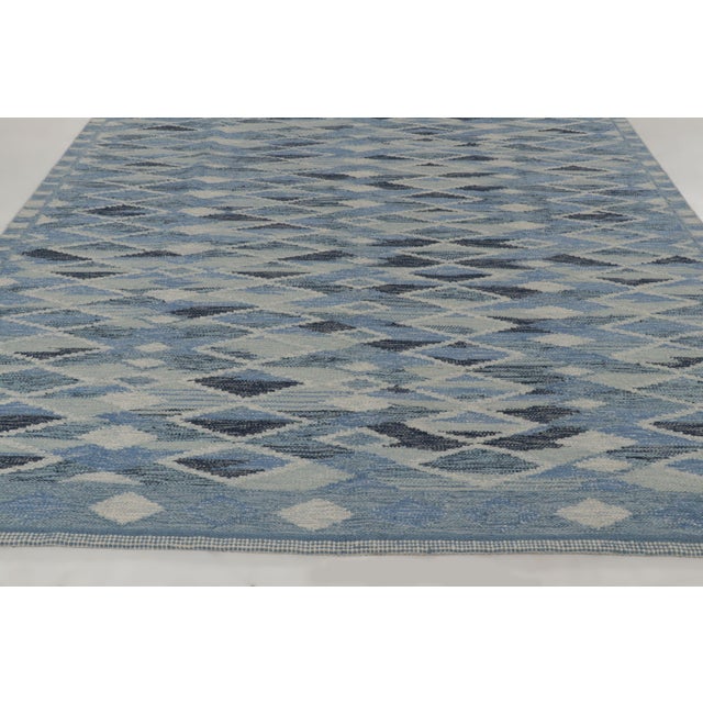 Late 20th Century Contemporary Scandinavian Style Geometric Wool Rug by Rug & Kilim, India For Sale - Image 5 of 10