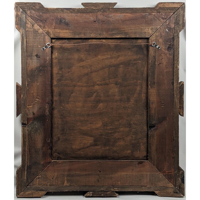 Antique Spanish Colonial Santo Niño De Atocha Retablo in Giltwood Mirrored Frame For Sale - Image 18 of 18