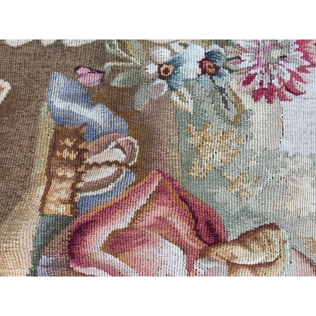 Textile Antique Aubusson Cushion Chair Cover Tapestry, 1890s For Sale - Image 7 of 10