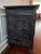 Wood 19th Century Antique Indonesian Ebonized Cabinet With Carved Diamond Motif and Scrolls For Sale - Image 7 of 12