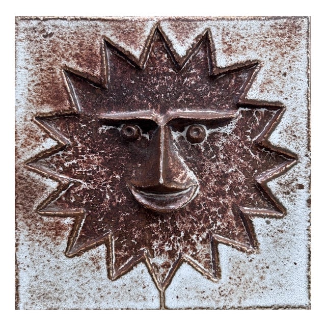 Large Ceramic Tile attributed to Roger Capron for Vallauris, 1950s For Sale