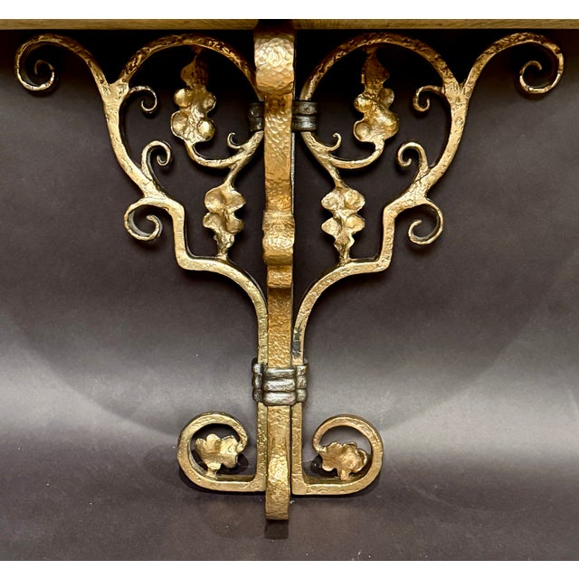 Metal Early 20th Century American Arts & Crafts Bronze and Iron Wall Brackets, Pair For Sale - Image 7 of 11
