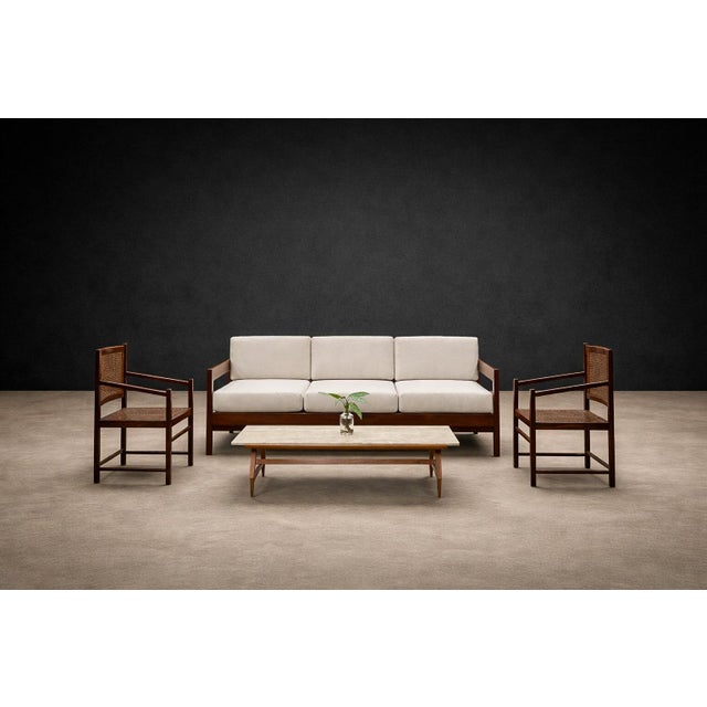 Brazilian Modern Pair of Armchairs in Hardwood & Cane, Unknown, 1960s For Sale - Image 10 of 10
