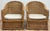 Vintage Braided Wicker Club Chair Pair With Ottoman For Sale - Image 9 of 16