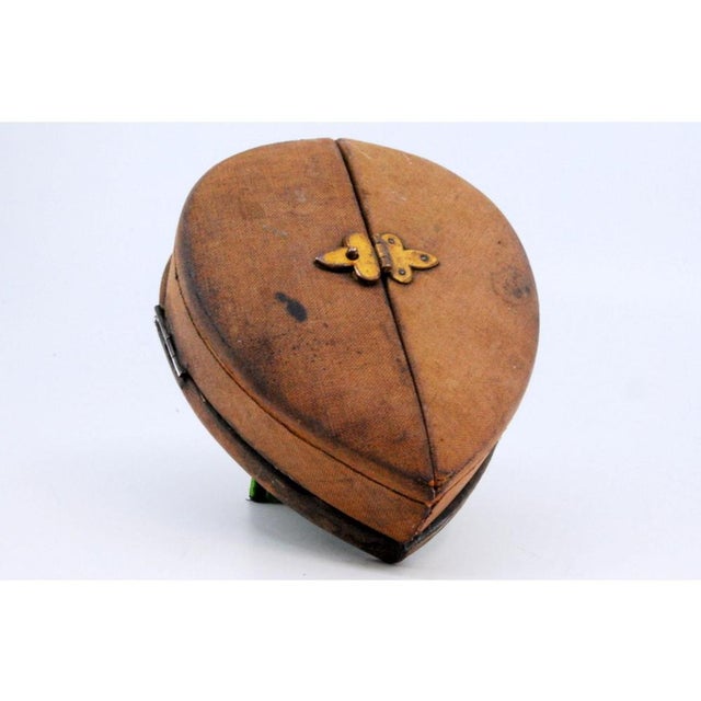 Desk Clock in Heart-Shaped Silver Case, in Very Good conditions. Designed 1920 to 1949 This piece has an attribution mark,...