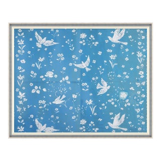 Birds and Flowers Art Print in White Frame by Paule Marrot For Sale