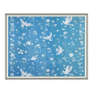 Birds and Flowers Art Print in White Frame by Paule Marrot