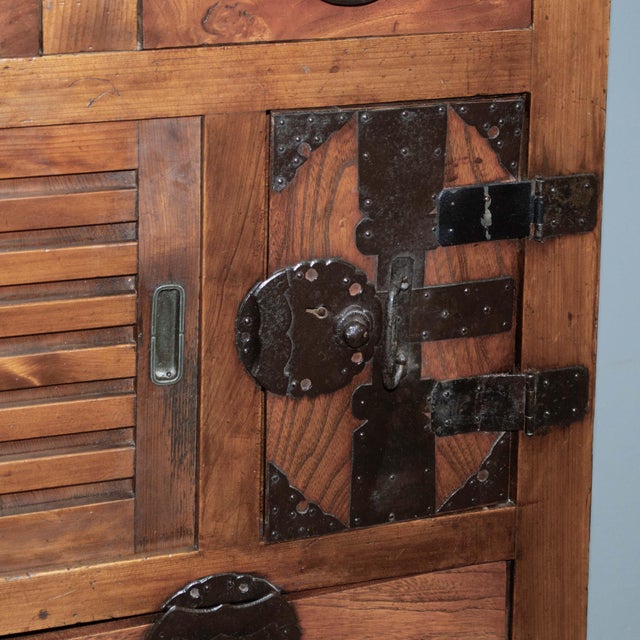 Wood Antique Japanese Choba Tansu / Merchant Chest For Sale - Image 7 of 12