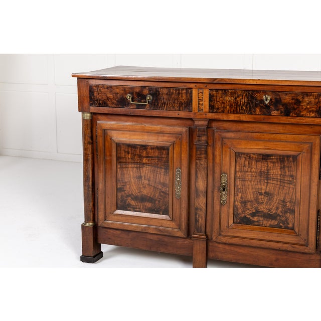 Antique French Credenza in Cherrywood and Burr Ash, 1700s For Sale - Image 4 of 15