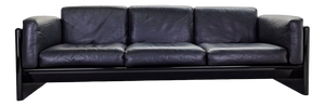 Black Leather Sofa by Gavina for Studio Simon, 1970s