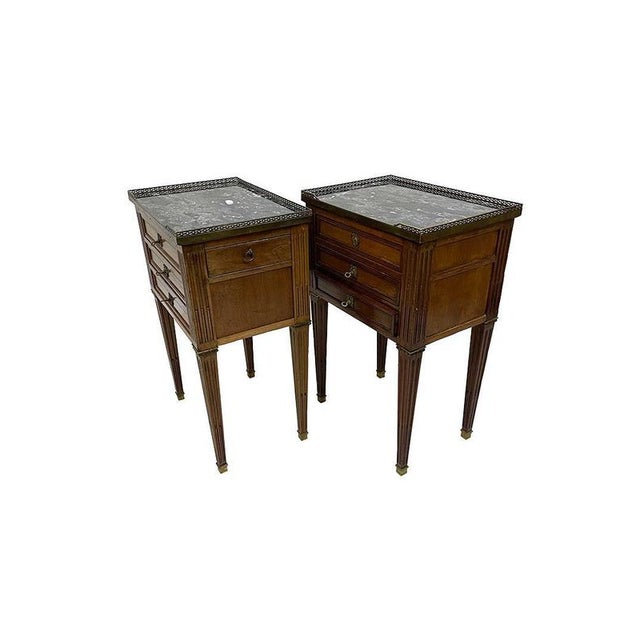 French Lowboy Side Tables, 1880, Set of 2 For Sale - Image 3 of 12