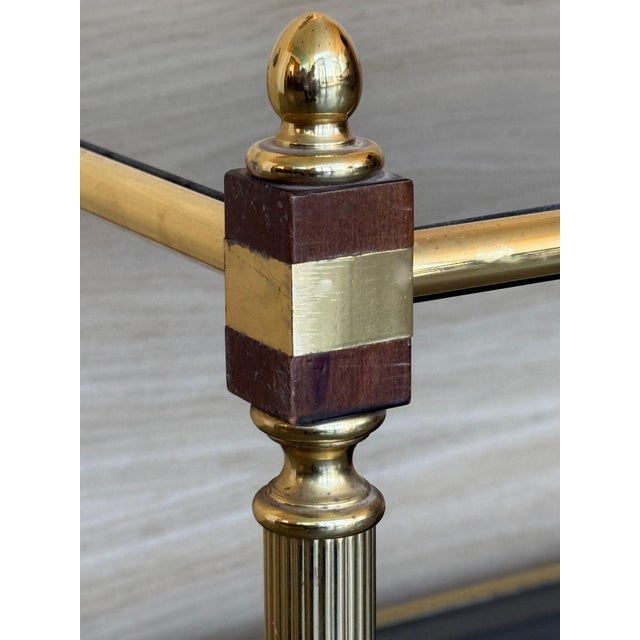 Mid-Century Modern Two-Tier Brass and Glass Rectangular Side Table For Sale - Image 14 of 18