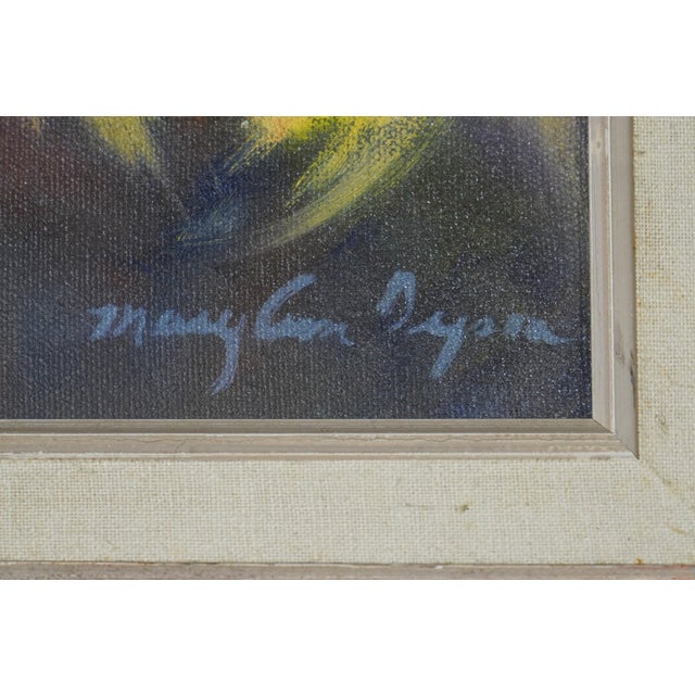 Yellow Pair of Oil on Canvas of Still Life Sunflowers - Signed For Sale - Image 8 of 17