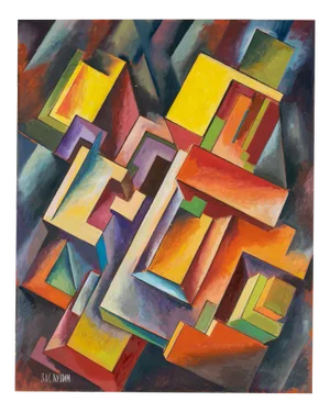 Valentin Rusin, Avantgarde 1, Acrylic on Hardboard, Framed
