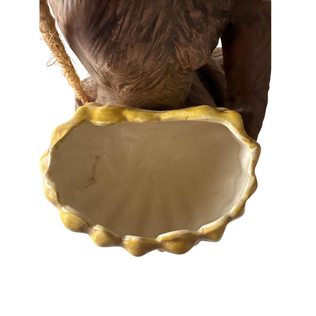 1970s Hanging Planter Swinging Monkey With Banana Bowl “Porch Monkey” Vintage 1970s For Sale - Image 5 of 11