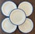 Antique Early 19th Century English Georgian Pearlware Creamware Blue Feather or Shell Edge Dinner Plates - Set of 5 For Sale - Image 4 of 16