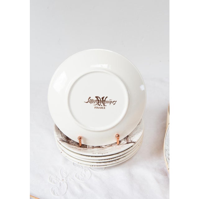 La Rue Plates from Sarreguemines, 1920, Set of 6 For Sale - Image 4 of 6