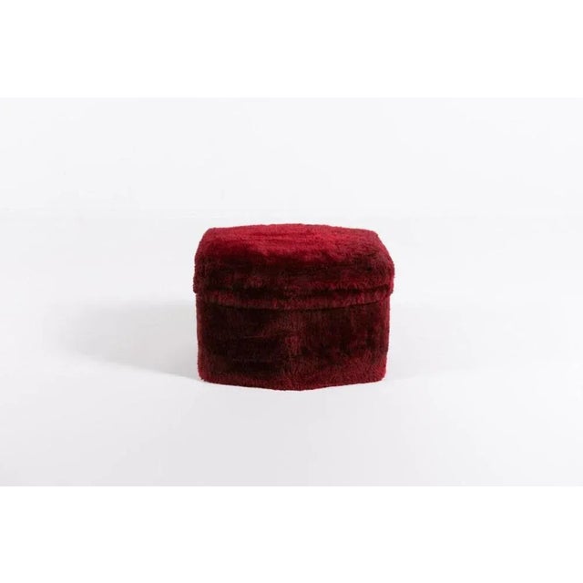 Vintage Italian Teddy Pouf or Stool, 1960s For Sale - Image 4 of 12