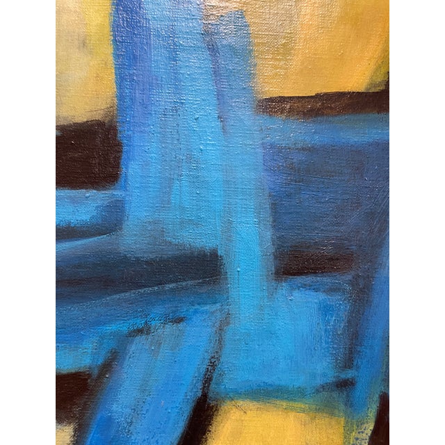 Mid Century Modern Abstract Oil Painting on Canvas. Signed R. Cohen. The epitome of a Classic Great Mid Century Abstract...